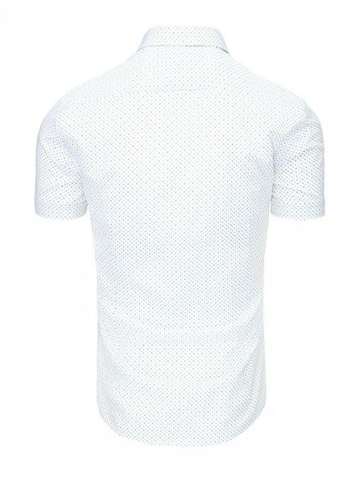 Pánska biela košeľa s jemným hnedým vzorom