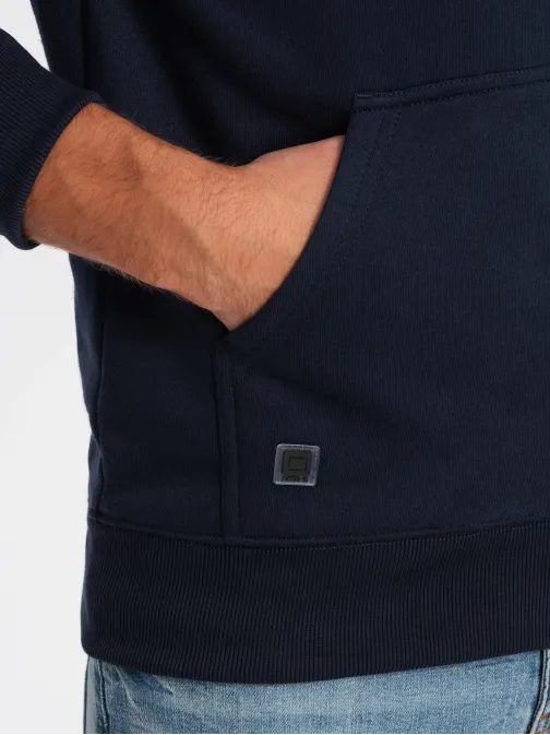 Trendy tmavo modrá mikina na zips V2 OM-SSBZ-0118