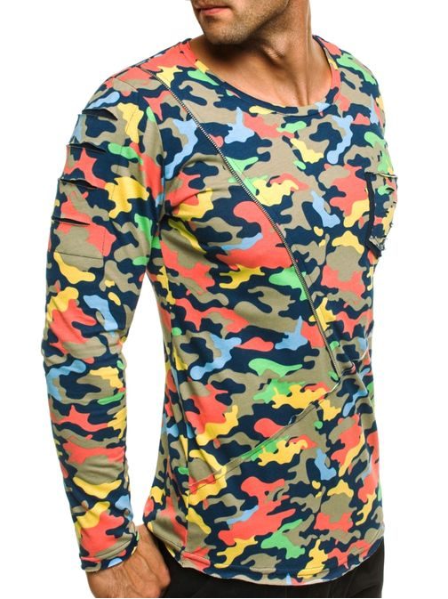 Farebné tričko s army vzorom ATHLETIC 1090