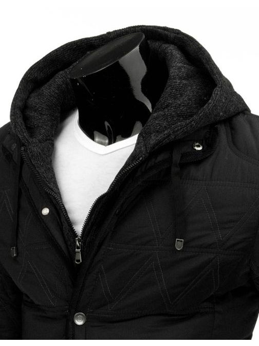 Exkluzívna čierna zimná bunda