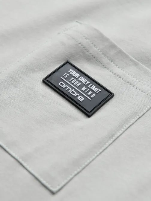 Trendy tričko s ozdobným vreckom svetlo zelené V2 TSCT-0109
