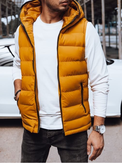 Jedinečná žltá vesta s kapucňou