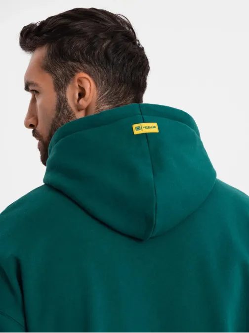 Pútavá zelená unisex mikina V17 SNBC-0105