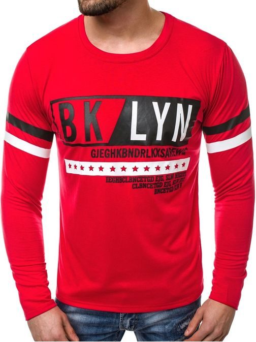 Trendy tričko s dlhým rukávom červené  JS/1088