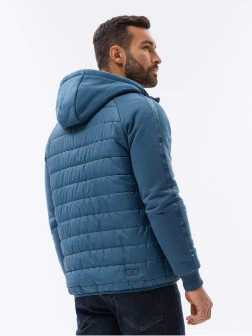 Krásna prechodná tmavomodrá bunda C601