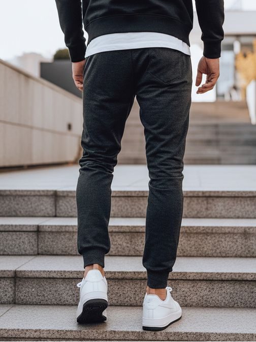 Moderné pánske tepláky v grafitovej farbe