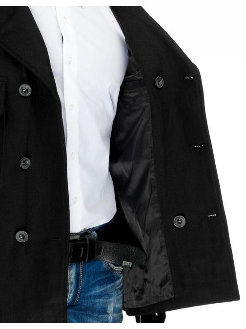 Atraktívny čierny kabát v jedinečnom dizajne