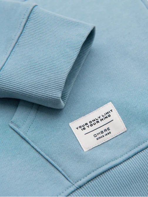 Pánska svetlomodrá mikina na zips V7 SSBZ-0272