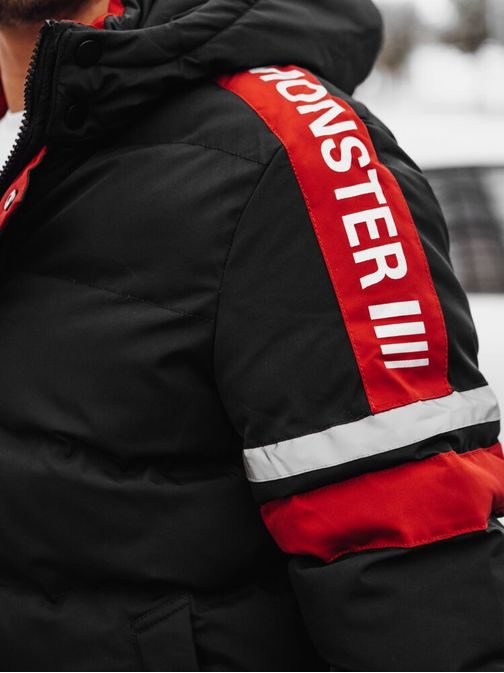 Trendy čierna pánska bunda na zimu