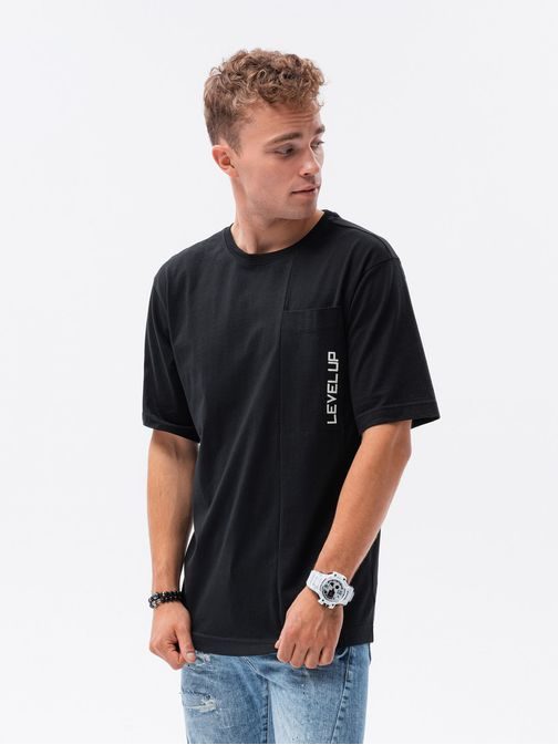 Čierne moderné oversize tričko S1628