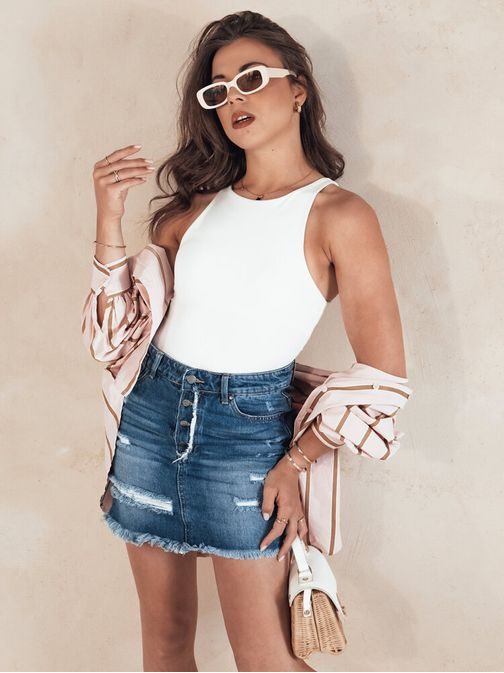 Štýlová rifľová sukňa v modrej farbe Urban Charm