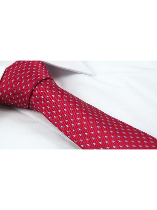 Žiarivá červená pánska kravata so vzorom
