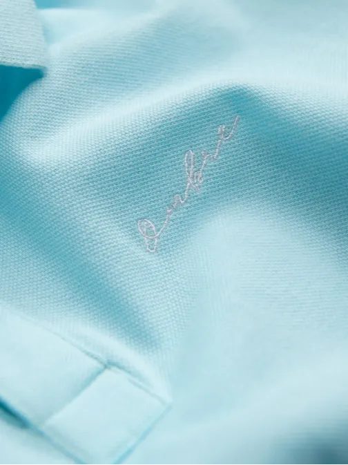 Bavlnená jasno modrá polokošeľa s jemným nápisom V2 S1746