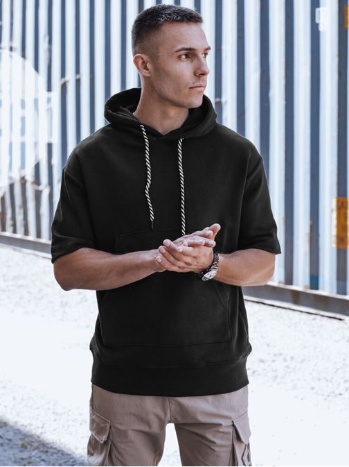 Štýlová čierna mikina s krátkym rukávom