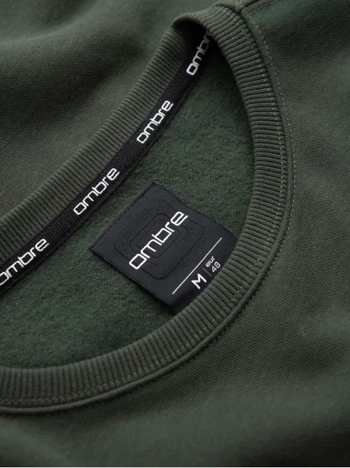 Trendy zelená mikina s nášivkou V4 SSNZ-0136