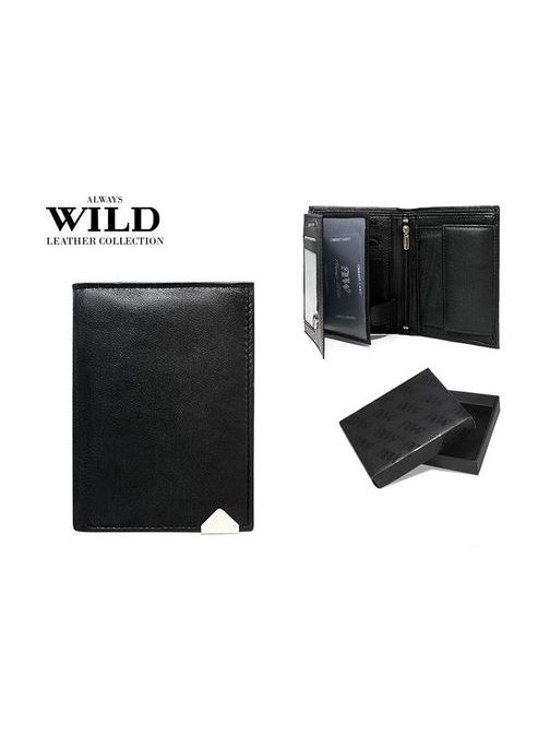 Elegantná čierna peňaženka s kovovou aplikáciou