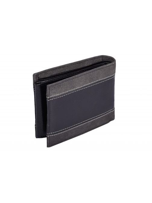 Prešívaná moderná čierna peňaženka Wild