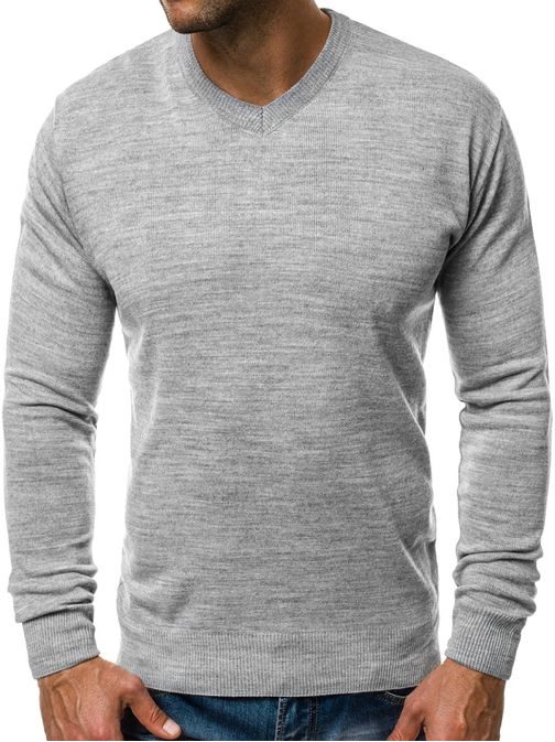 Pohodlný pánsky sveter šedý O/KV04Z