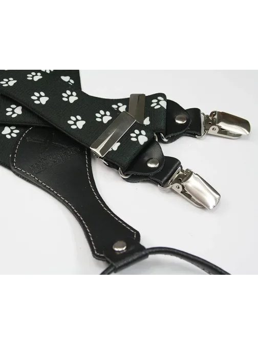 Trendy čierne pánske traky s labkami