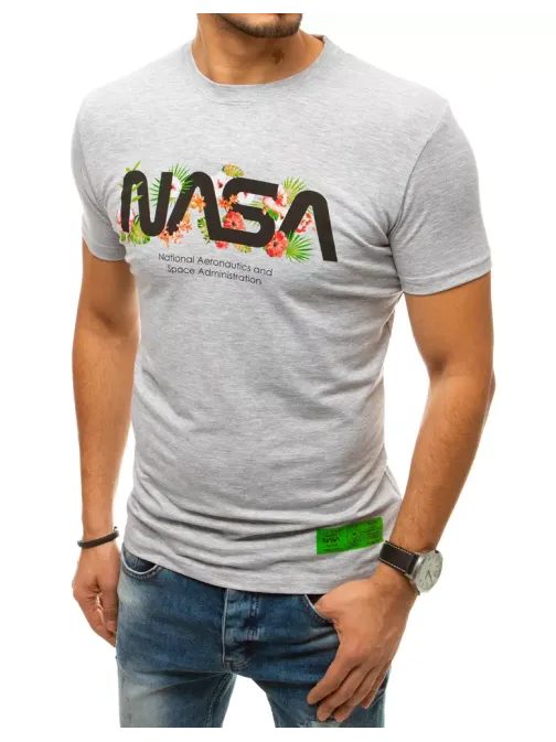 Originálne svetlošedé tričko s potlačou NASA