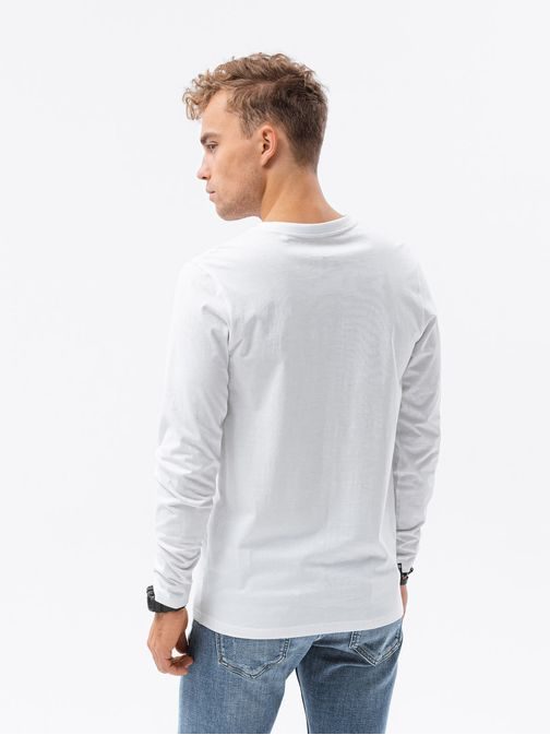 Klasické biele tričko s dlhým rukávom L138