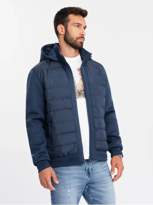 Tmavo modrá bomber trendy bunda V2 JALP-0140