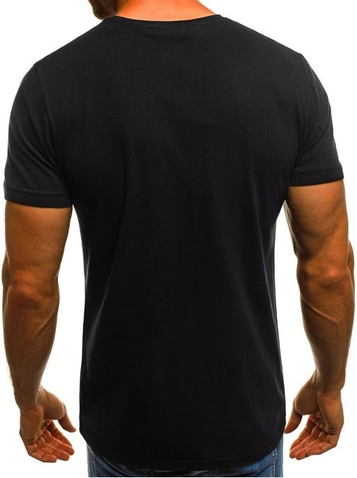 Čierne tričko s  potlačou OZONEE O/1172