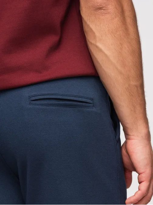 Úpletové tmavo modré pánske kraťasy  V3 SRSK-0124