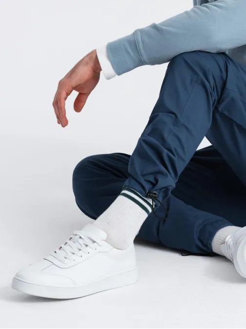 Tmavo-modré športové nohavice pre mužov v4 om-pacg-0196