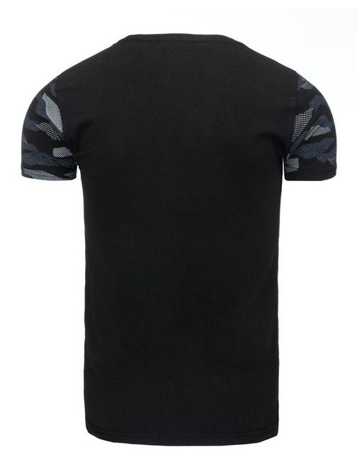 Pánske čierne tričko s nevšedným vzorom