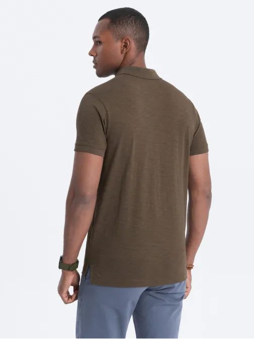 Módna olivová polokošeľa V5 S1744