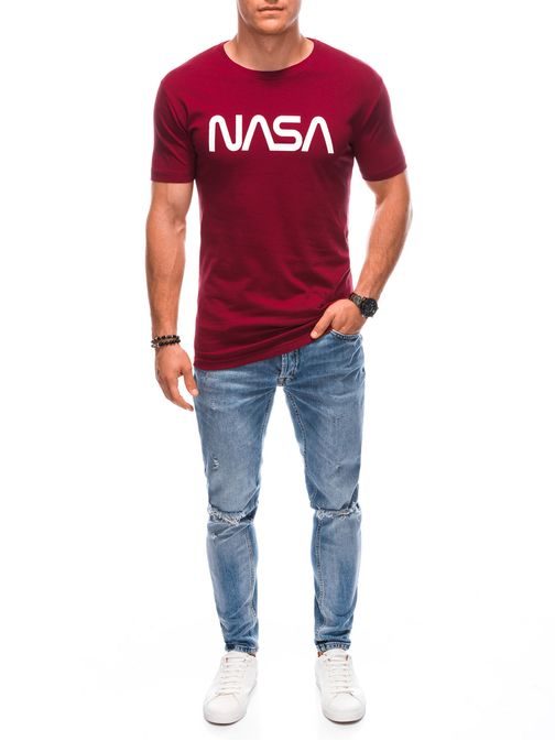 Nevšedné bordové tričko NASA S1911