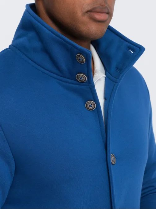 Módna modrá mikina na gombíky V1 SSZP-0171