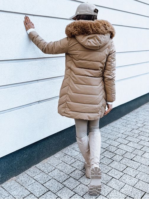 Dámska prešívaná zimná béžová bunda Capella