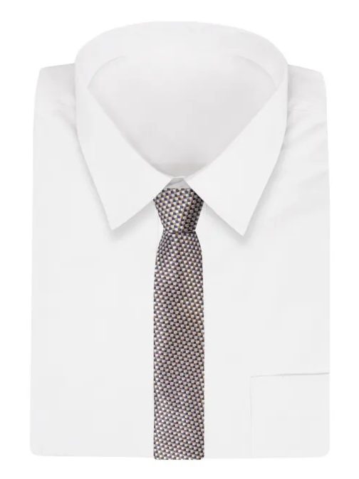 Karamelová kravata s jemným vzorom Alties