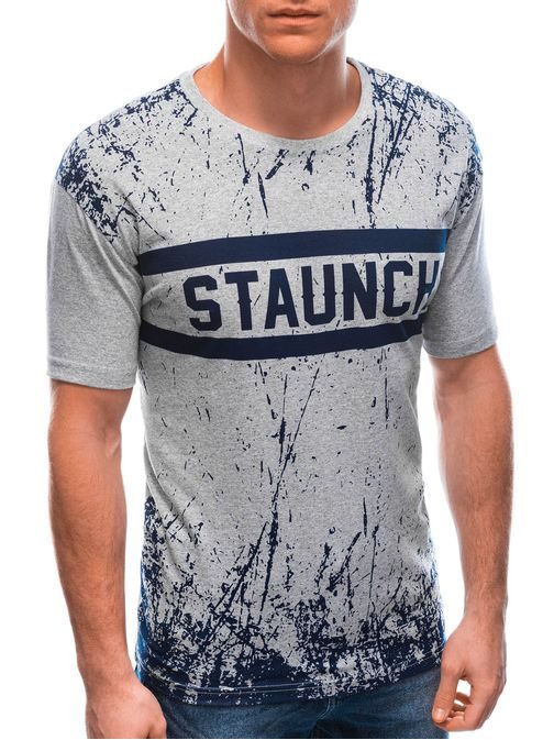 Šedé tričko s nápisom Staunch S1759
