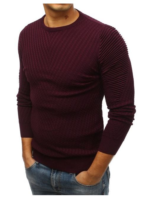 Bordový vzorovaný sveter