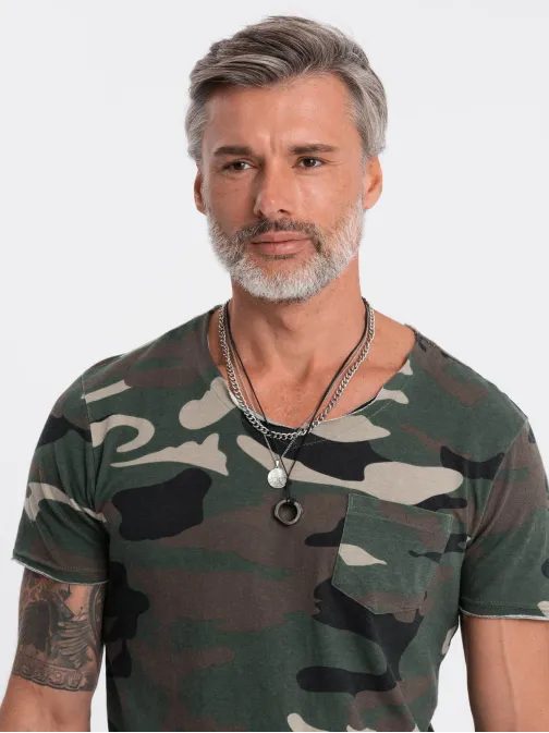 Moderné khaki maskáčové tričko S1616