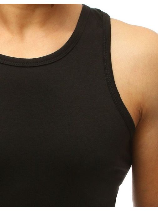 Jednofarebné čierne tielko