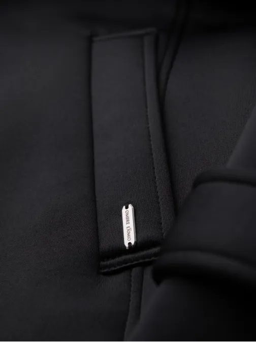 Zateplený pánsky kabát so skrytým zapínaním čierny V4 OM-COLC-0144