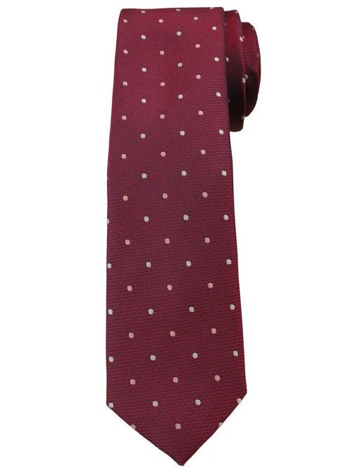 Bordová bodkovaná kravata