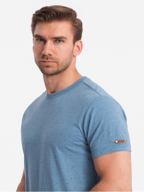 Modré tričko s farebnými písmenami V4 TSFP-0185