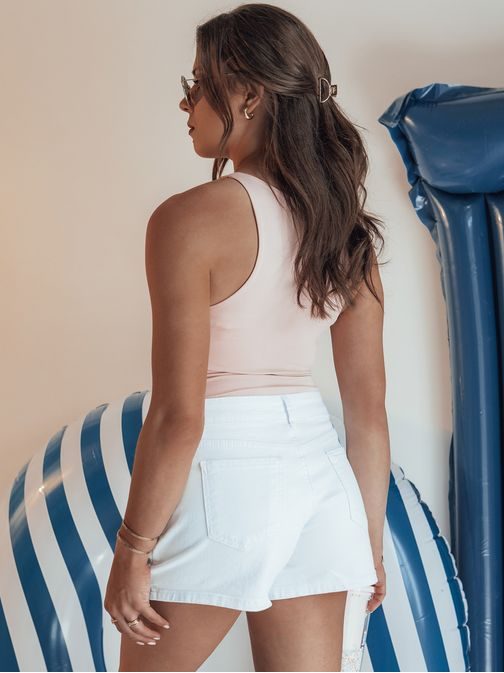 Jedinečné dámske biele rifľové kraťasy Sumerluxe