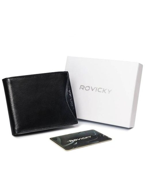 Moderná pánska peňaženka Rovicky v čiernej farbe