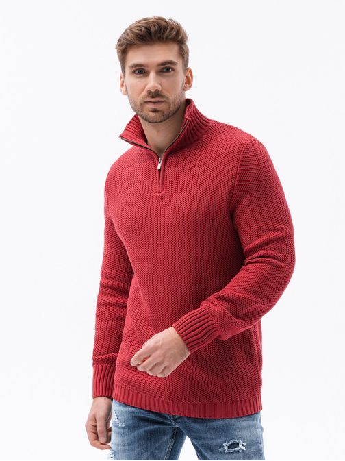 Atraktívny sveter v červenej farbe E194