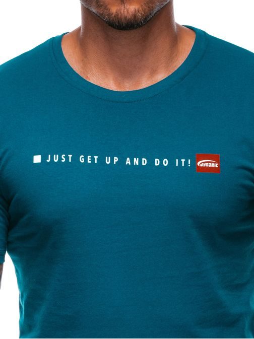 Tyrkysové tričko s trendy nápisom S2013