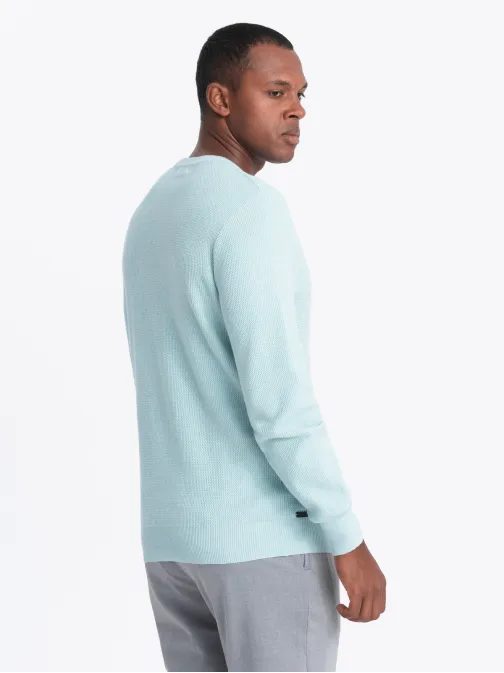 Jedinečný mentolový sveter so vzorom V1 SWSW-0142