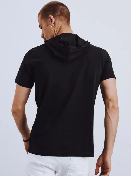 Štýlové čierne tričko s kapucňou