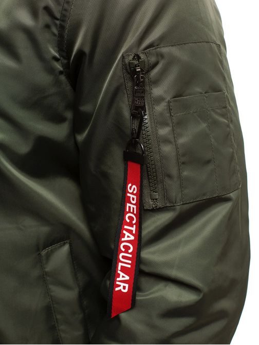 Štýlová bomber bunda khaki farby NATURE 5105/18