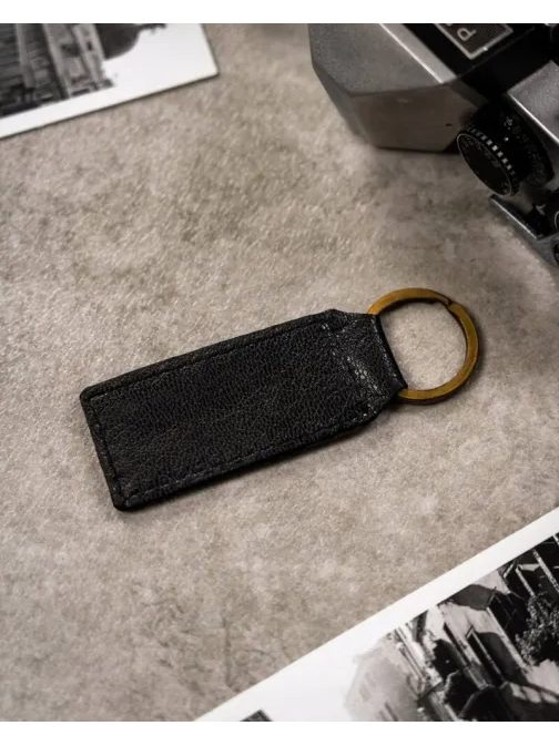 Elegantný čierny kožený set Peterson - peňaženka a kľúčenka